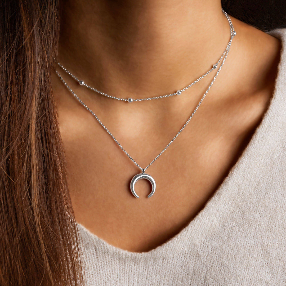 SELENE | Collar Doble con Luna
