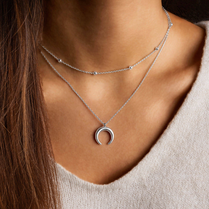 SELENE | Collar Doble con Luna