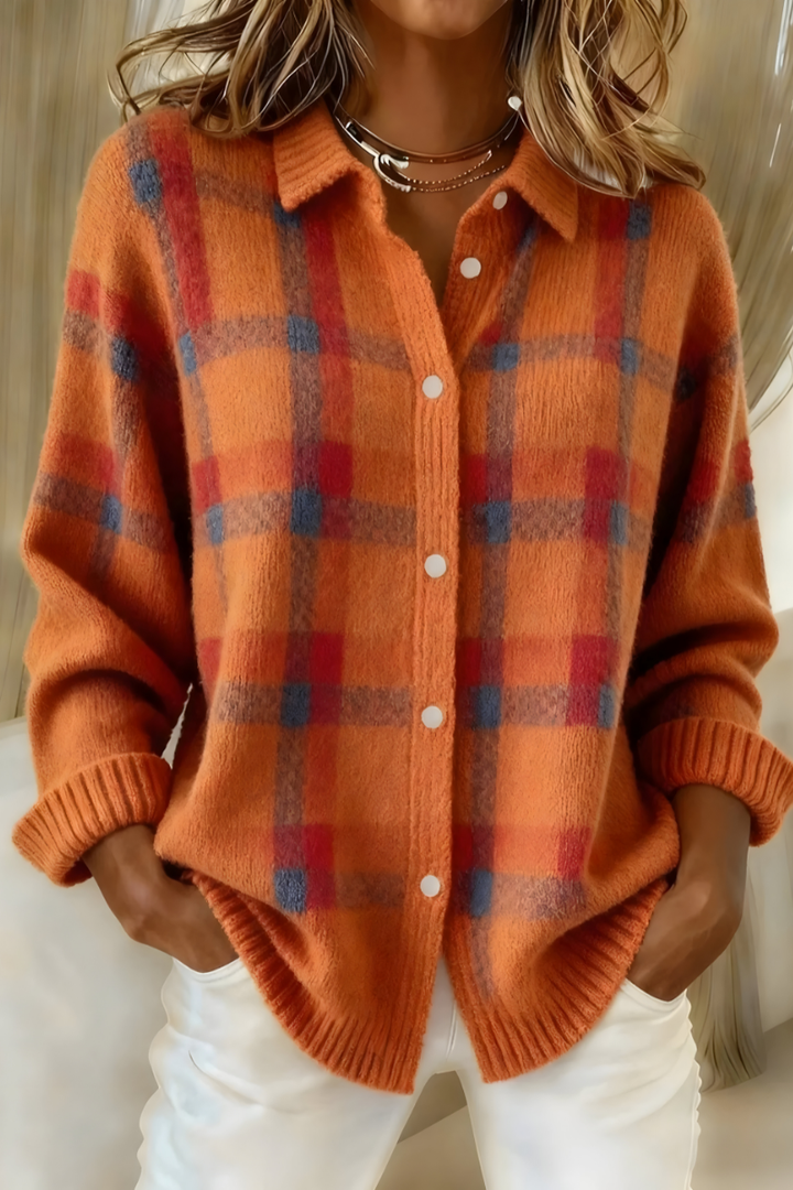 MARTA | Chaqueta de Punto de Cuadros
