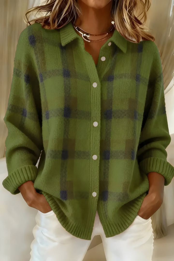 MARTA | Chaqueta de Punto de Cuadros