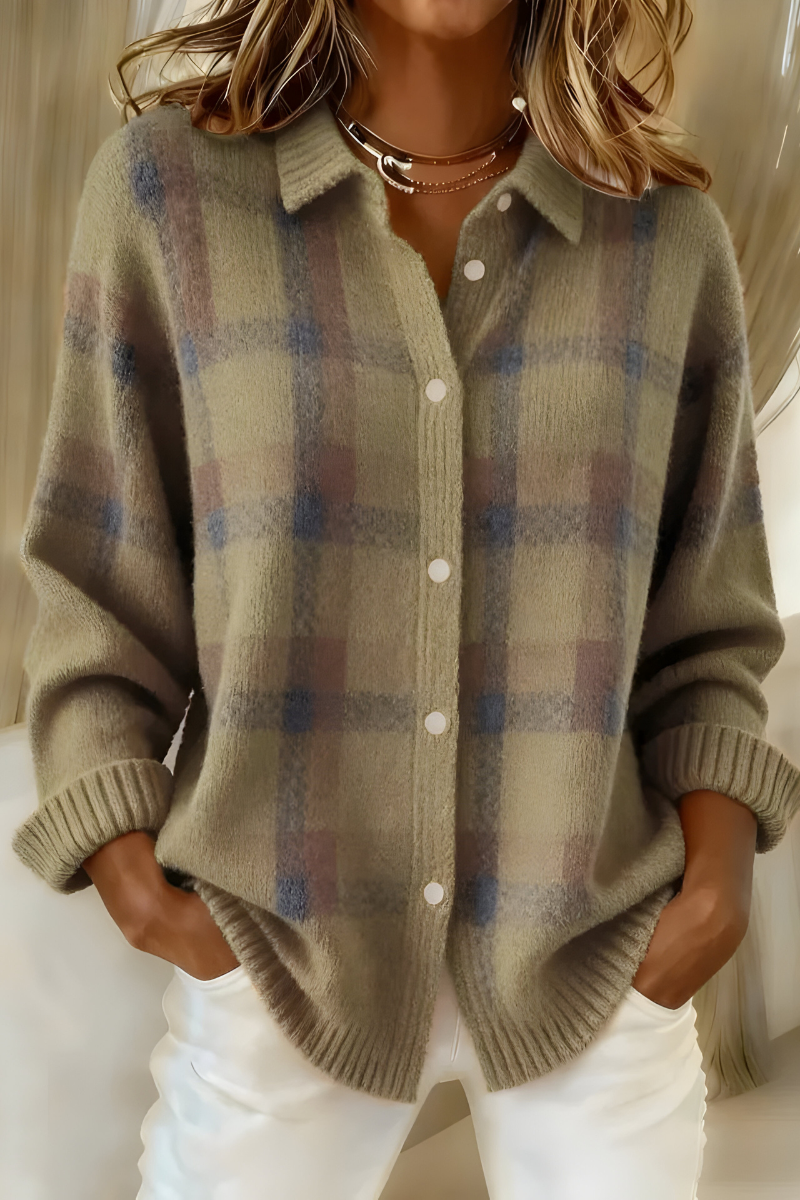 MARTA | Chaqueta de Punto de Cuadros