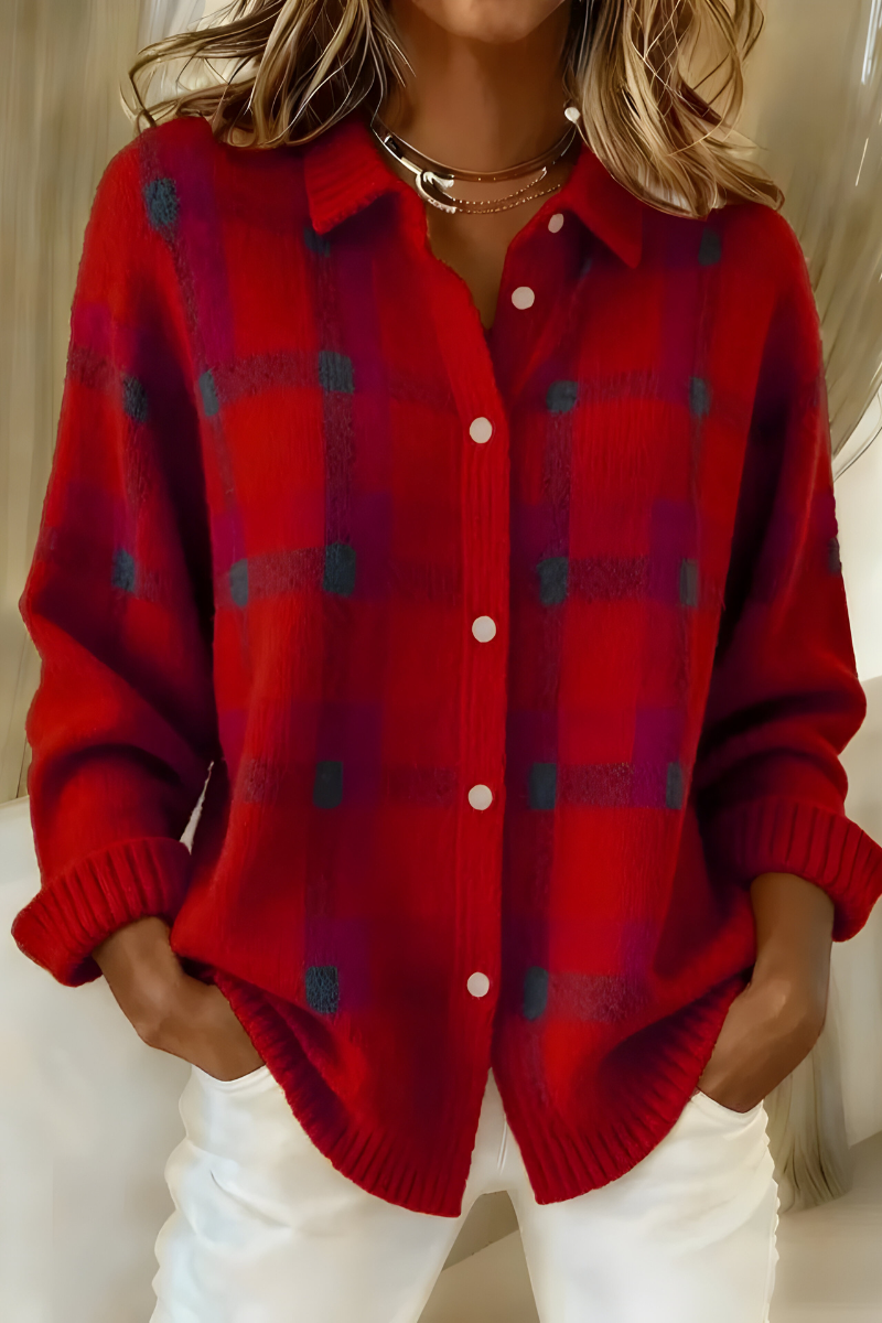 MARTA | Chaqueta de Punto de Cuadros
