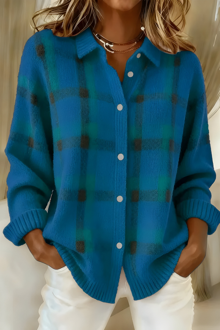 MARTA | Chaqueta de Punto de Cuadros