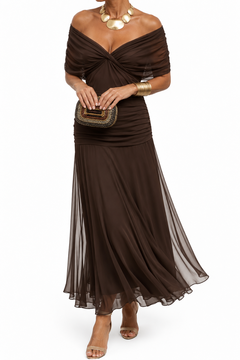 VALENTINA | Vestido Largo con Hombros Descubiertos