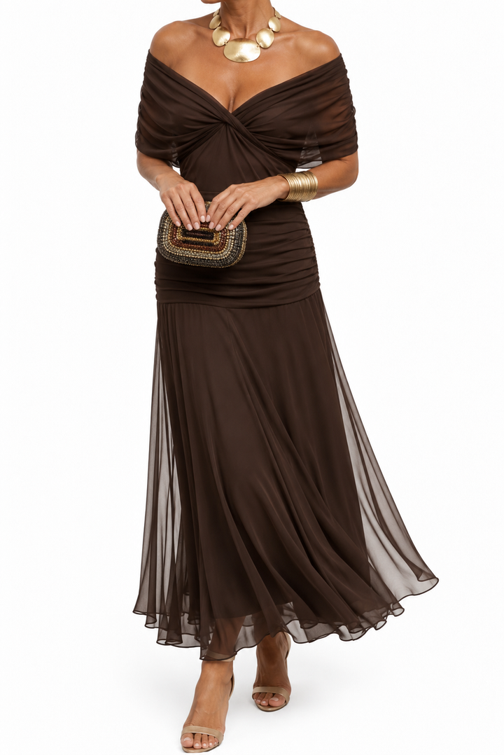 VALENTINA | Vestido Largo con Hombros Descubiertos