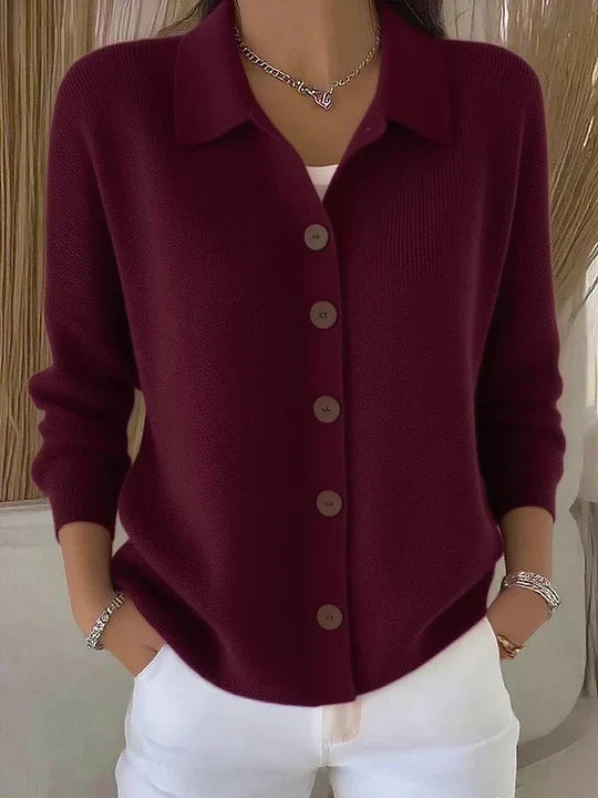 CONSUELO | Chaqueta de Punto con Cuello y Botones