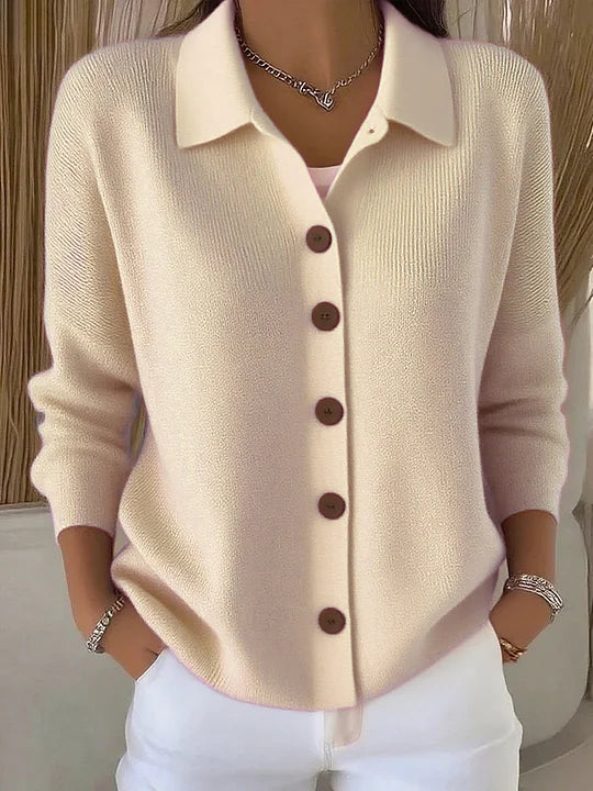 CONSUELO | Chaqueta de Punto con Cuello y Botones