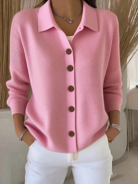 CONSUELO | Chaqueta de Punto con Cuello y Botones