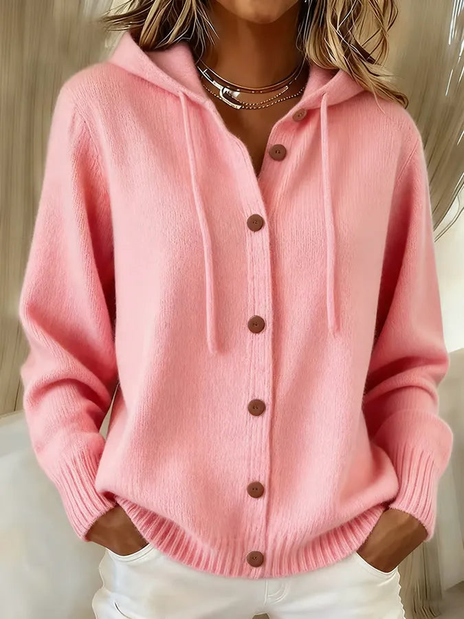 EMILIA | Chaqueta de Punto con Capucha y Botones
