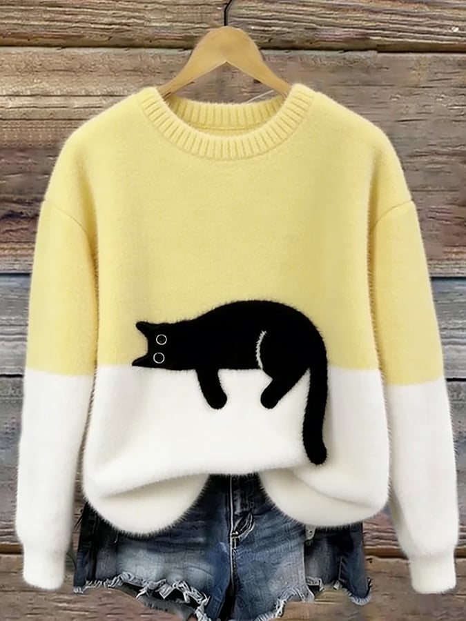 INÉS | Jersey Oversize con Gato Dormido