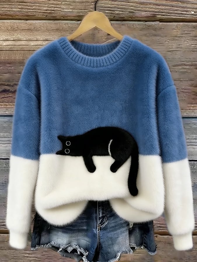 INÉS | Jersey Oversize con Gato Dormido