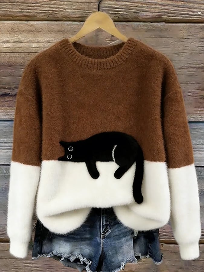 INÉS | Jersey Oversize con Gato Dormido