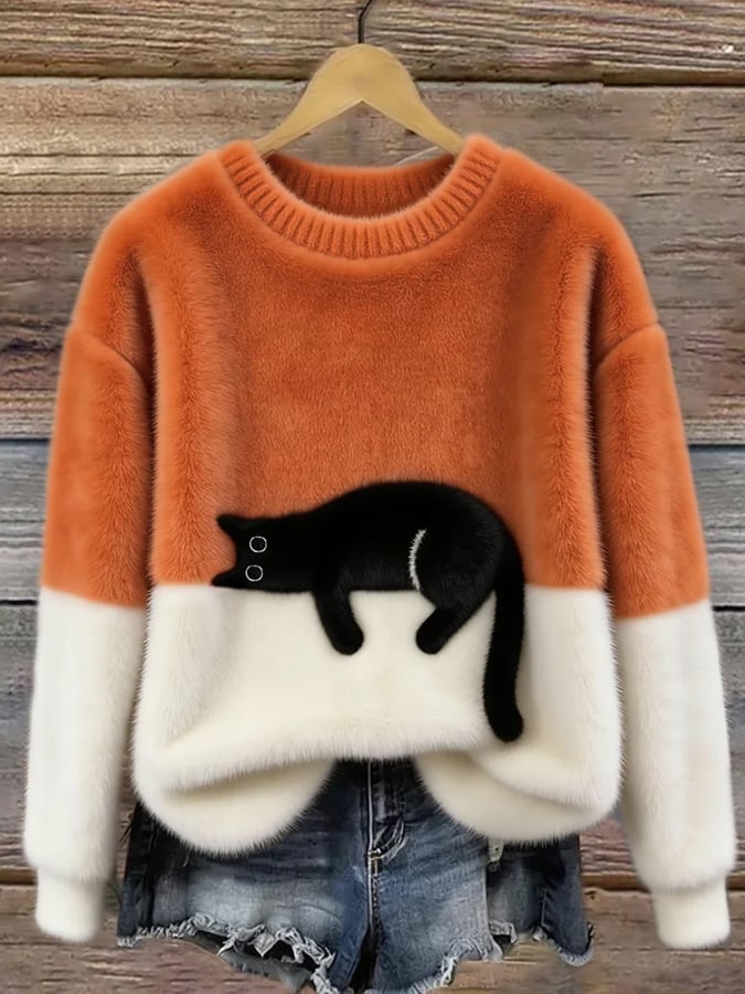 INÉS | Jersey Oversize con Gato Dormido