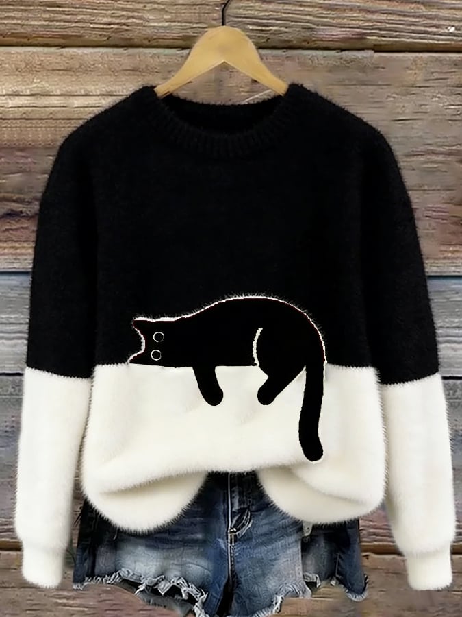 INÉS | Jersey Oversize con Gato Dormido