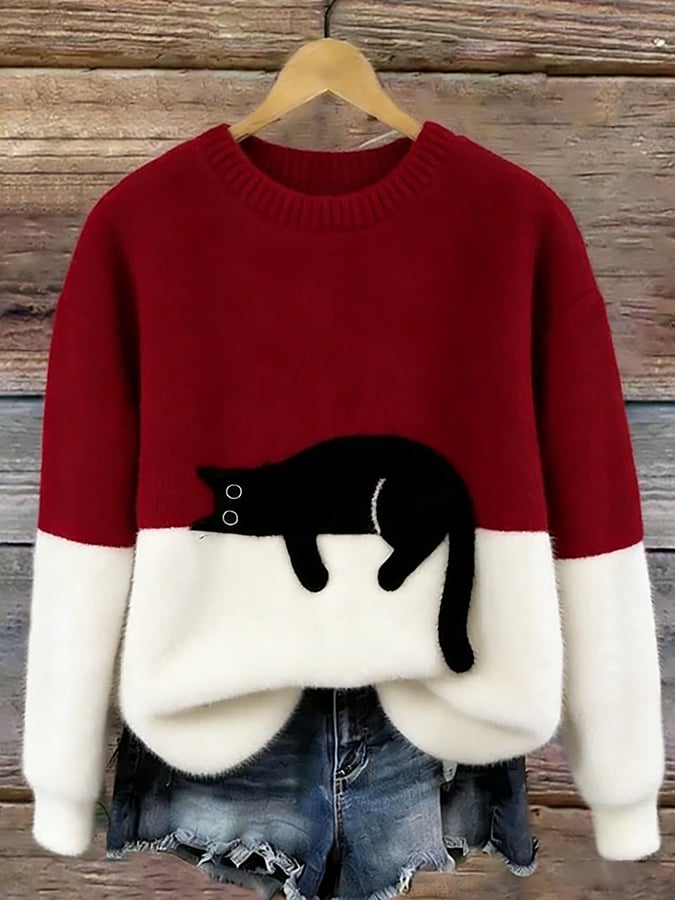 INÉS | Jersey Oversize con Gato Dormido