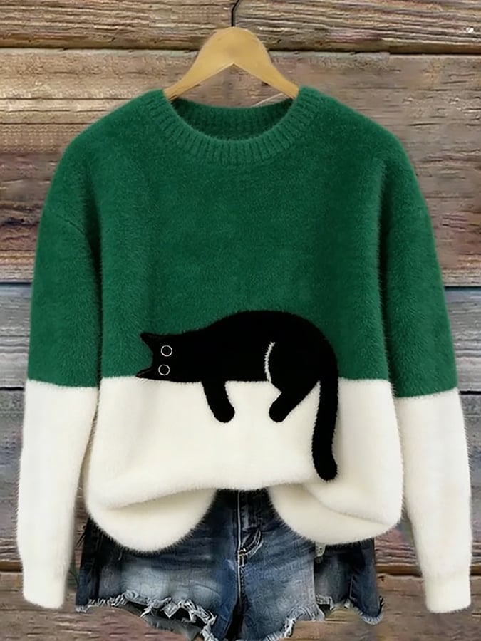 INÉS | Jersey Oversize con Gato Dormido