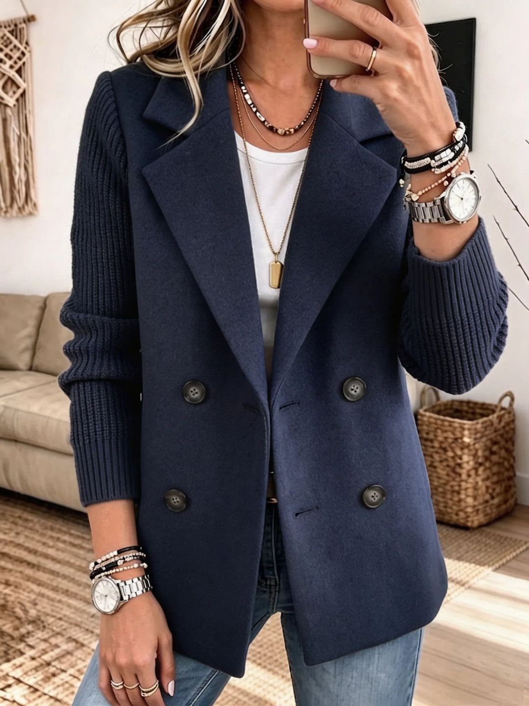 PAULA | Blazer Elegante con Mangas de Punto