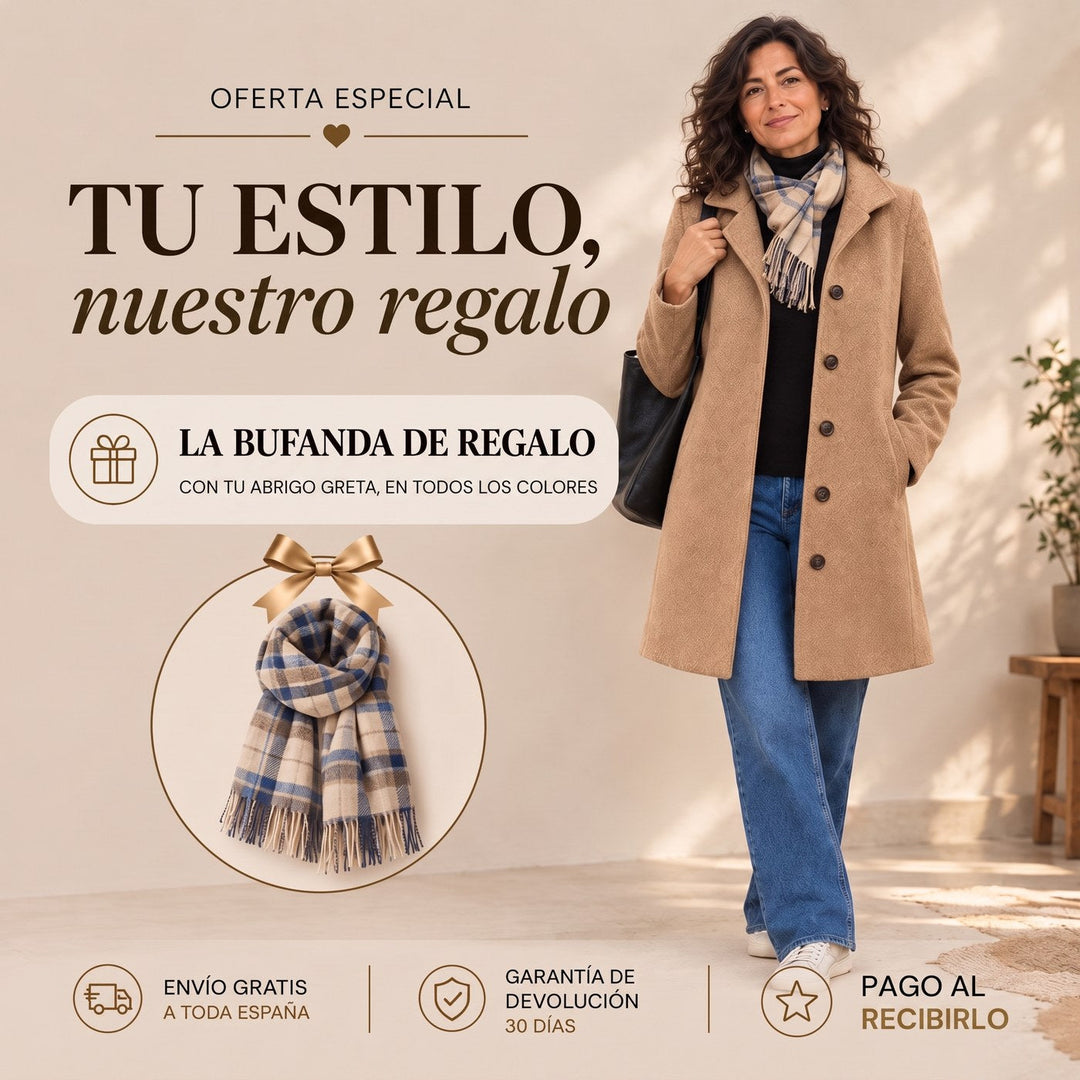 ELENA | Abrigo de paño con bufanda de regalo