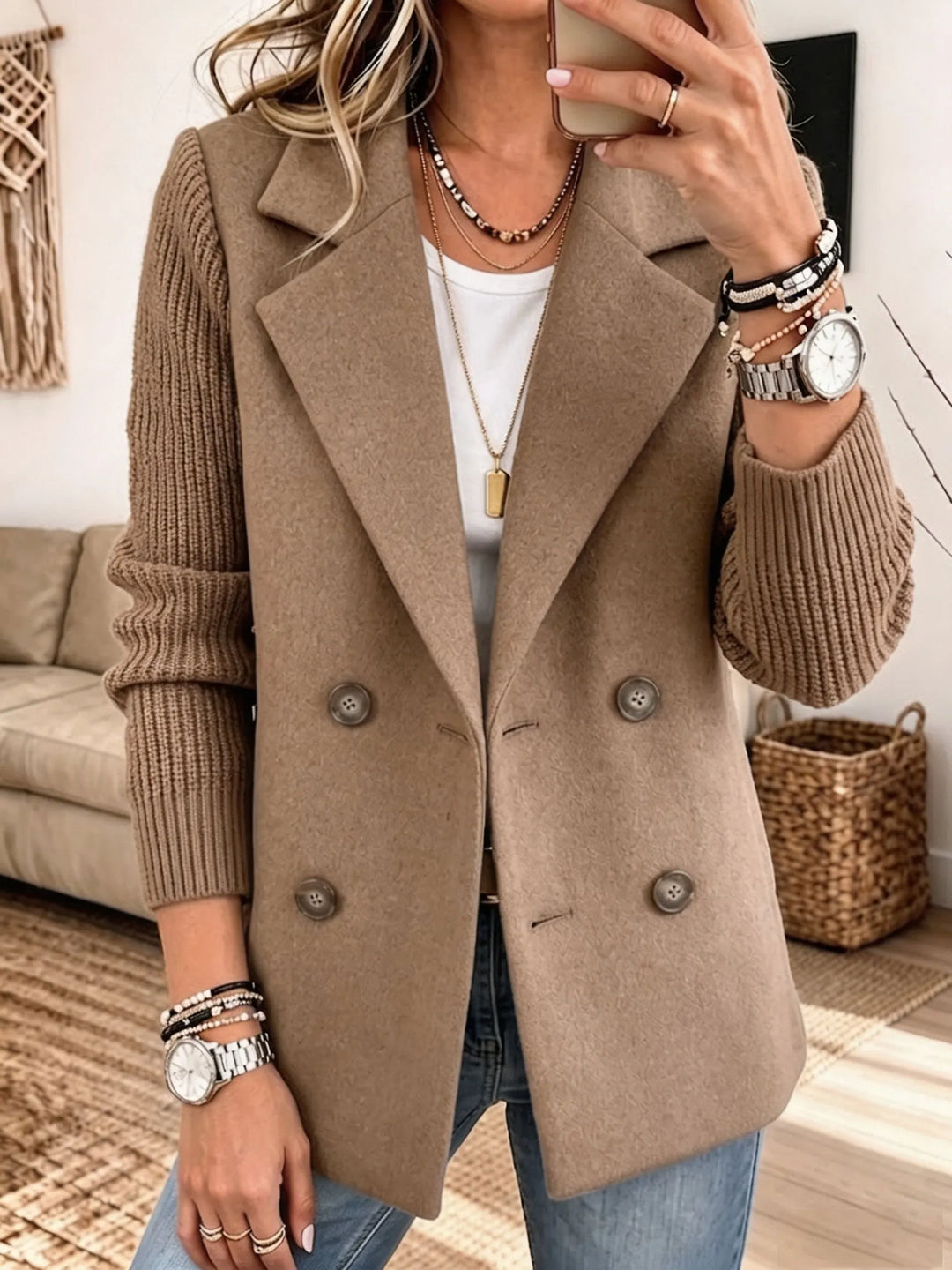 PAULA | Blazer Elegante con Mangas de Punto