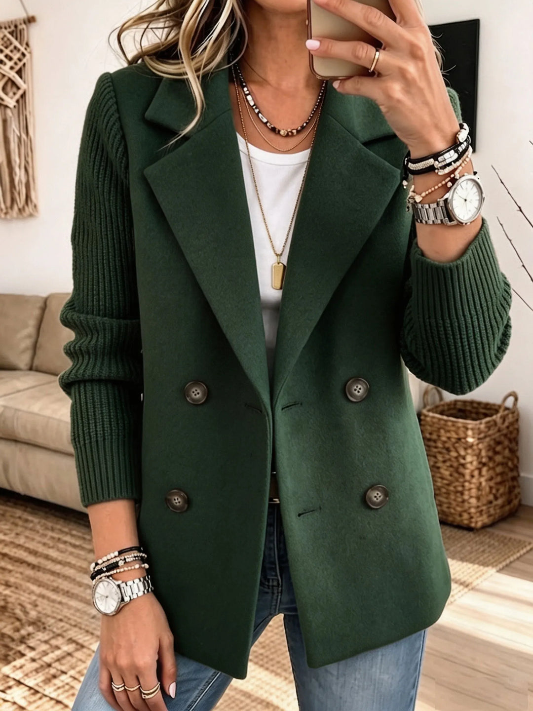 PAULA | Blazer Elegante con Mangas de Punto